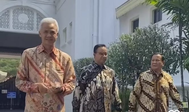 
					Tiga Bacapres Sumringah Usai Maksi Bareng Presiden Jokowi